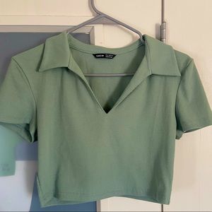 Shein cropped collared shirt